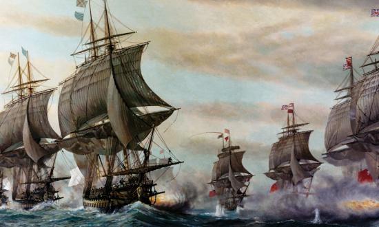 Battle of the Virginia Capes, 5 September 1781, by Vladimir Zveg.