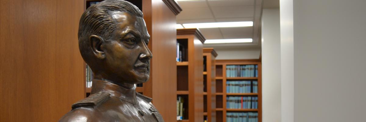 Tolley Bust in Library