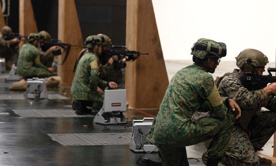 Soldiers with the 3rd Battalion Singapore Guards