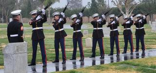 A Marine honor guard pays final tribute to a Vietnam-era legend of the service.