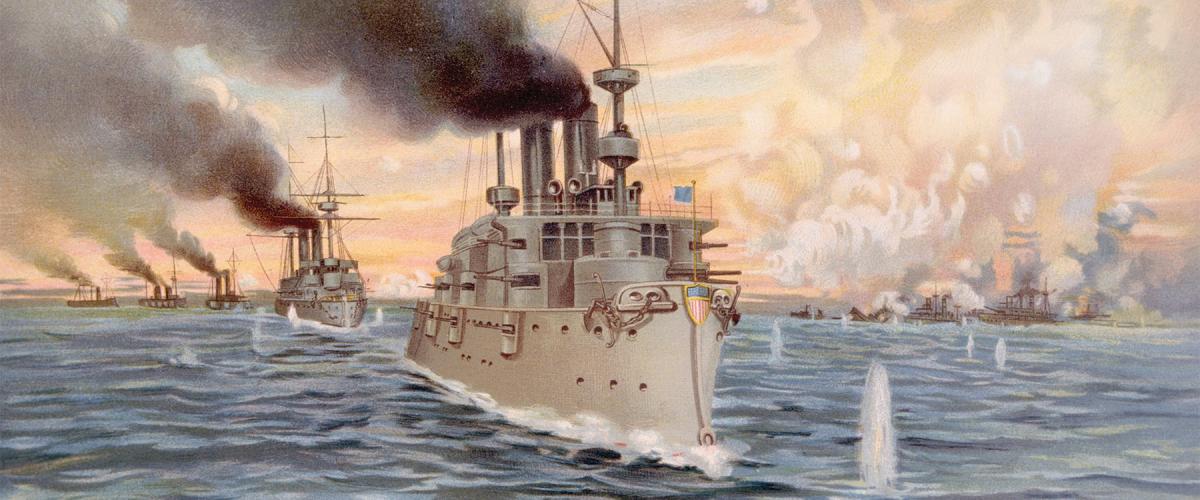 Commodore George Dewey’s Asiatic Squadron steamed into the Bay of Manila 