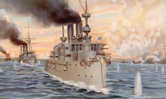 Commodore George Dewey’s Asiatic Squadron steamed into the Bay of Manila 